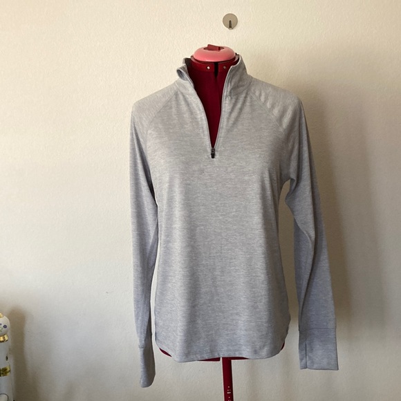 Ideology Medium silver gray short zipper sweater 100% polyester Made in Vietnam - Picture 1 of 9
